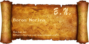 Boros Norina névjegykártya